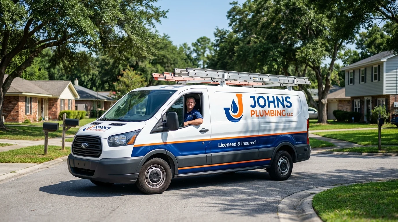 Johns Plumbing LLC service van in Sunset Beach, NC