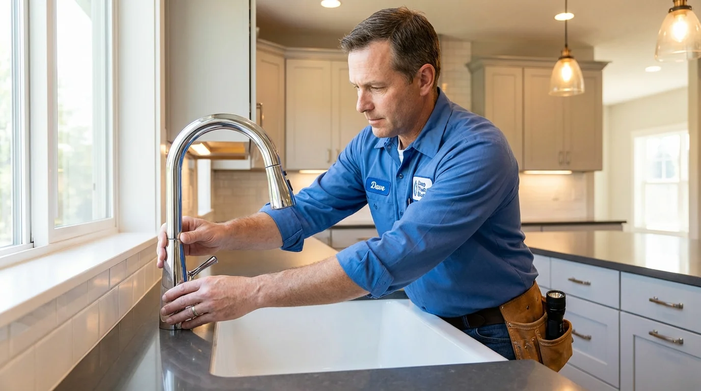 Kitchen faucet installation by Johns Plumbing LLC in Sunset Beach